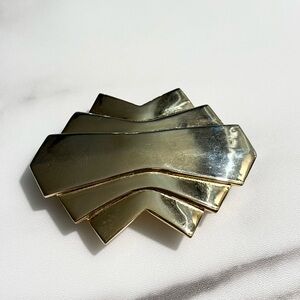 Vintage Gay Boyer Gold Tone 2 Piece 3” Belt Buckle New